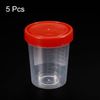 PATIKIL 120mL Sample Cups, 5 Pack Sample Containers Leak Proof Screw Cap for Lab Home, Red