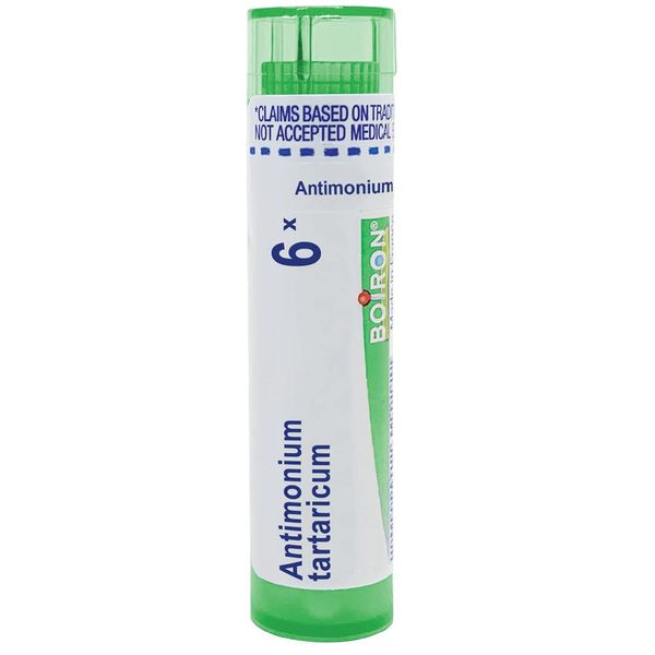 Boiron Antimonium Tartaricum 6X for Thick Mucus & Non Productive Cough - 80 Pellets