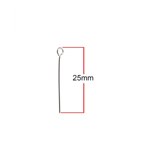 Shapenty Mini Stainless Steel Wire Eyepins Beading Small Open Eye Head Pins Needles for DIY Craft Bead Earring Pendant Necklace Bracelet Keychain Jewelry Charm Finding Making, 120PCS (25mm)