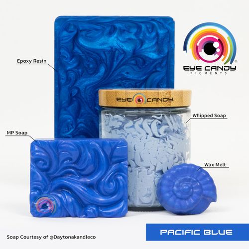 Eye Candy Pigments Premium Blue Mica Powder - Pacific Blue (25gr) - for Epoxy, Resin, Soap, Paint, Woodworking, Acrylic Pouring, Bath Bombs, Fishing Lures - DIY Arts and Crafts Additive
