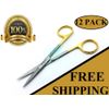 12 GOLD HANDLE IRIS MICRO DISSECTING SCISSORS STRAIGHT 4.5"
