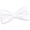 DQT Men Pre-Tied Plain Satin Adjustable Tuxedo Bow Tie - White