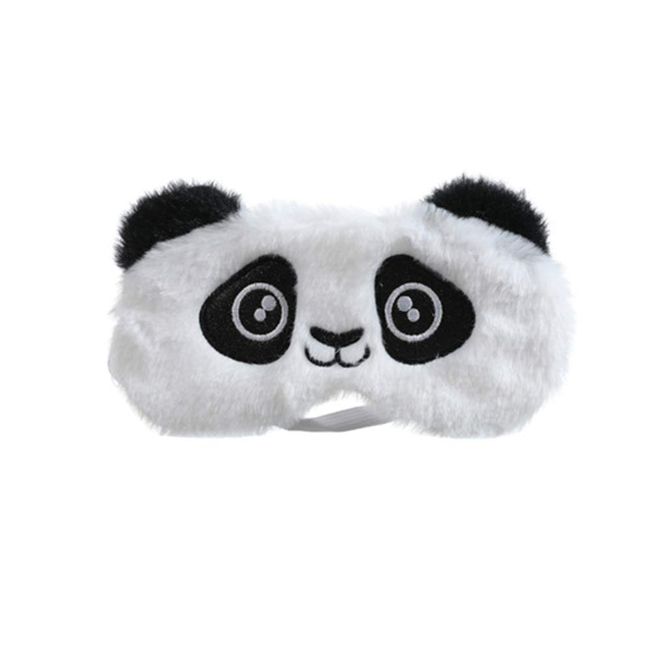 Dodheah Animal Eye Mask Sleep Mask 3D Cute Cartoon Eye Cover Blindfold Eyeshade Travel Sleeping Adjustable for Kids Girls and Women Panda White