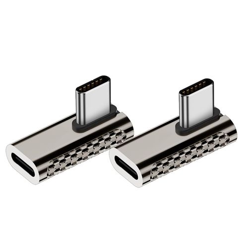 Strhowill 2 Pack USB C Male to Female Adapter PD Type C Male to Female Extender,20GBps 100W,4K/8k@60Hz Video for Mobile Phones, laptops, Tablets Projection Screen or Charging (Center Bend)