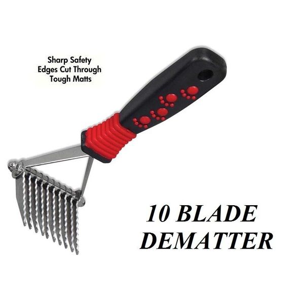 Pet Grooming De-matter Y RAKE 10 BLADE DOG CAT Mat Breaker Matbreaker De-matting