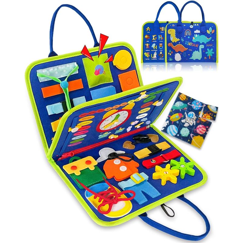 Exorany Busy Board Montessori Toys for 1 2 3 4 Year Old Boys & Girls ...