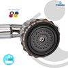 tecuro Hand Shower Shower Head Crystal Fully Adjustable Plastic High Gloss Chrome/Transparent