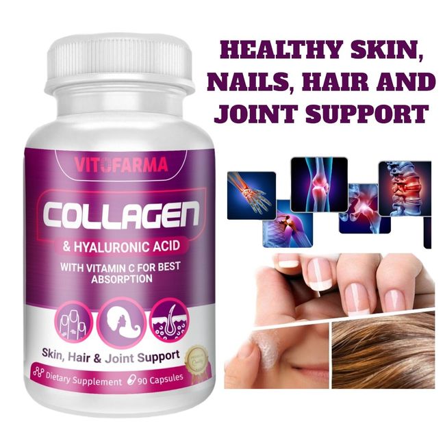 HYDROLIZED COLLAGEN + VITAMIN C 90 CÁP MEJORES PASTILLAS DE COLÁGENO CON VITAMIN