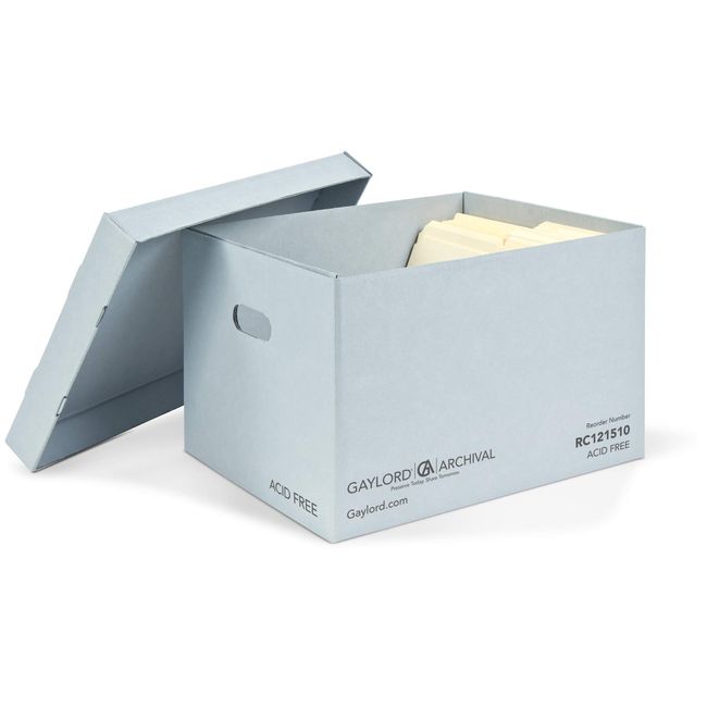 Gaylord Archival Blue Record Storage Carton 12W x 15L x 10"H (5-Pack)