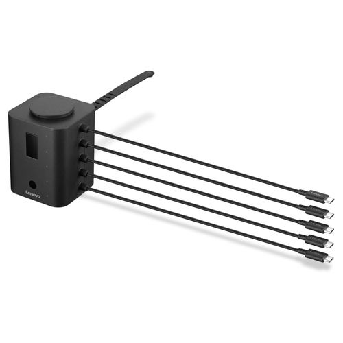 Lenovo Chrome Smart Charger, Designed for Chromebooks, Charge 5 laptops at Once and Monitor Their Battery Levels, Integrated 30cm USB-C Cables