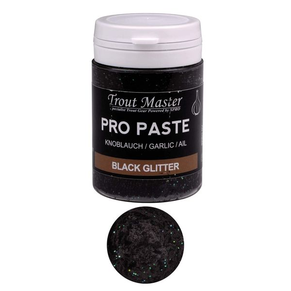 Spro Trout Master Pro Paste - UV-Active, Floating Trout Paste for Maximum Catching Success, Trout Fishing Bait UV - Trout Bait for Large Trout, Trout Bait (Black/Garlic)