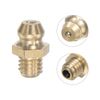 sourcing map Brass Straight Grease Fitting M6 x 1mm Thread Hydraulic Grease Fitting Accessories, 40Pcs