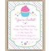 Personalized Cupcake Invite Cards (30 Cards and Blank Envelopes)