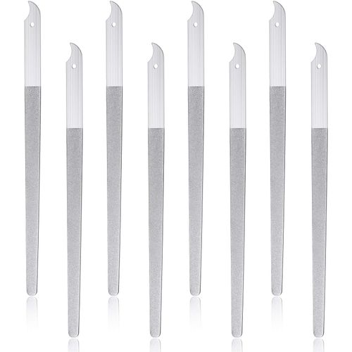 Mudder 8 Packs Diamond Nail File Stainless Steel Double Sided Metal Buffer Fingernail Toenail Manicure Women Men Pedicure Tool for Salon Home, 8 Inch