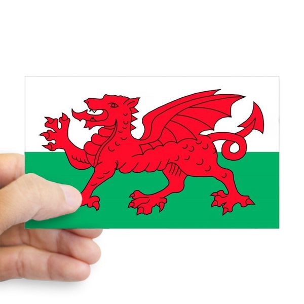 CafePress Welsh Flag Rectangle Sticker Rectangle Bumper Sticker Car Decal