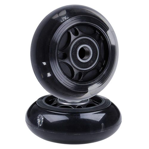 AOWISH 2-Pack Light Up Scooter Rear Wheels 80mm Flash Flashing Inline Skates Replacement Wheel with Bearings ABEC 9 for Adjustable 3-Wheel Kick Scooters (Black)