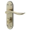Jedo Bathroom Handle, L-Shaped, Lever, Brushed Brass, 12 Count