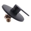 Brass Shower Handle,Round Single-Function Embedded Shower Valve,Black Shower Faucet Rough-In Valve Bathroom Trim Kit