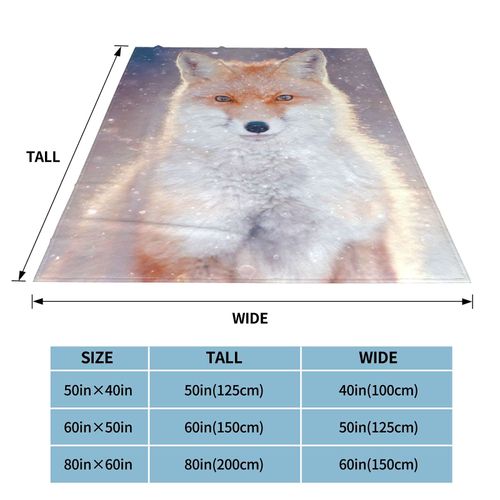 Fox Fleece Throw Blanket Soft Flannel Plush Lightweight Warm Cozy Blanket for Bed Couch Sofa Travel 80"X60"
