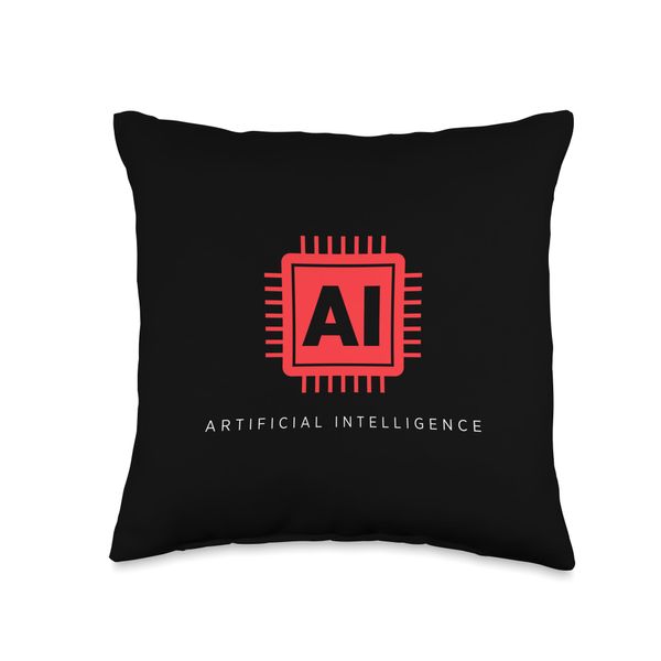 AI Artificial Intelligence Brain Computer Chip Technology Throw Pillow