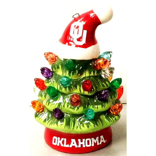 Oklahoma Sooners LED Ceramic Christmas Tree Ornament  4 Inch
