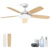 Ceiling Fans with Lights,52 Inch Smart Ceiling Fans with Dimmable LED Light Comp