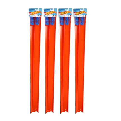 Hot Wheels Tracks Expansion Packs Track Pieces & Connectors 4 Packs of 2 (Straight Track)