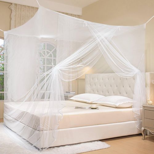 Mosquito Net for Bed Mosquiteros Cameros para Cuba One Side Opening White Bed Canopy Netting for Bedroom Camping Outdoor Travel (L75 X W35 X H63 Inch)