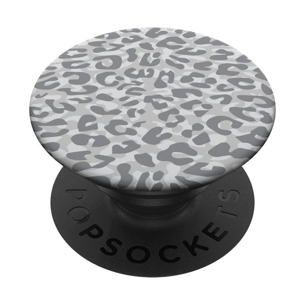 Light Pastel Plain Grey Leopard Cheetah Animal Print PopSockets Adhesive PopGrip