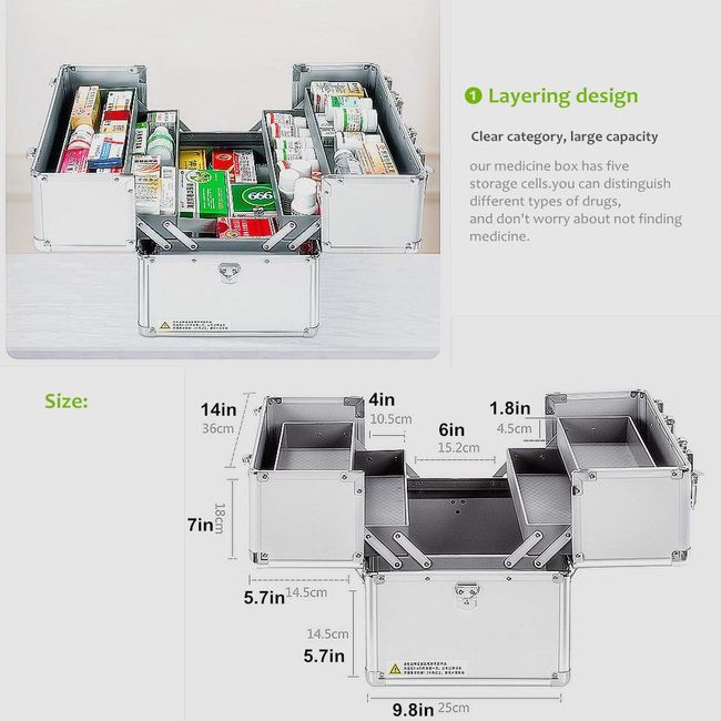 First Aid Box With Lock, Medicine Storage Box, Medication Storage