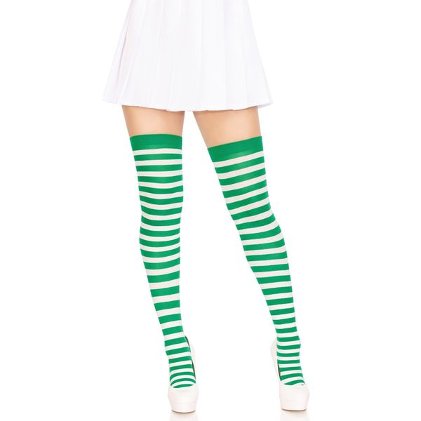 LEG AVENUE Damen Striped Strumpfhose, Weiß, Einheitsgröße EU