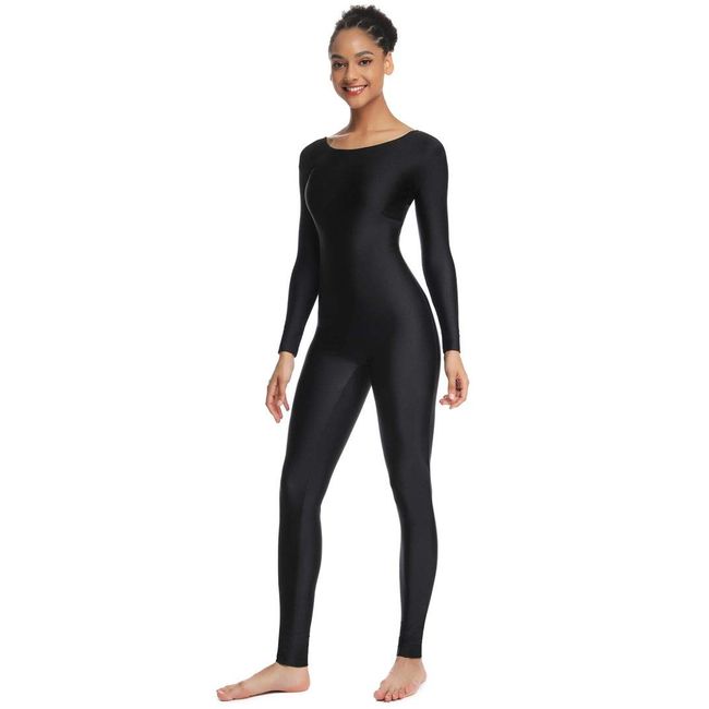 OVIGILY Women's Long Sleeve Unitard Dance Costume Spandex Full Body Suits