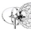 WeFoonLo Round Modern Crystal Wall Light Chrome Finish Bedroom Wall Sconce Lighting Fixture with Switch and Plug, E27 Socket
