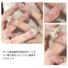 Coollooda Flowers Nail Tips Very Short [24 Pieces] Short Spring Summer Gradation Ribbon Butterfly Heart Cute Coming-of-Age Ceremony Popular Korean False Nails Short Stylish Cute Adult False Nails