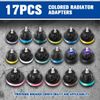 28Pcs Cooling System Leak Test and Pneumatic Purge Fill Set w/ Adapter Caps
