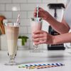Comfy Package, [200 Pack] Striped Paper Drinking Straws 100% Biodegradable - Assorted Colors