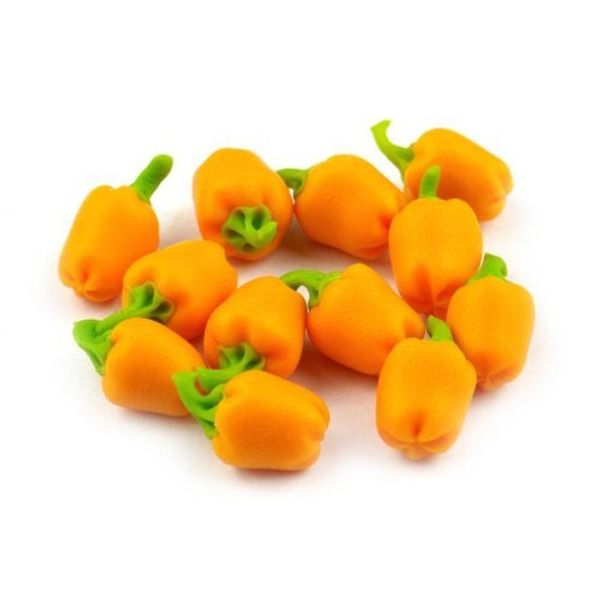 MyTinyWorld 7 x Dolls House Miniature Handmade Orange Peppers