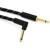 Fender Deluxe Series Instrument Cable, Straight/Angle, Black Tweed, 15ft