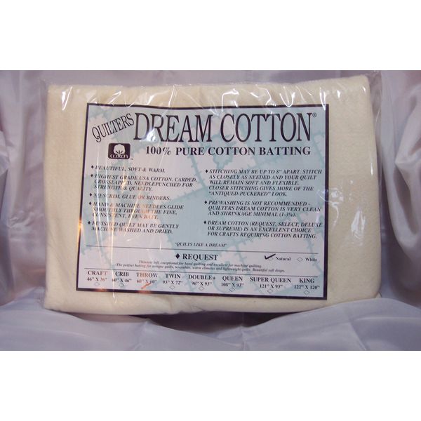 Quilters Dream Natural Cotton Request Batting (60'' x 60'') Throw