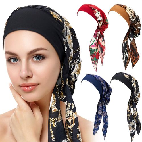 ESTEVANJ MUR Headwear for Women/Turbans for Women Hat Headscarf for Bald Sleeping Scarves Cancer Hats Silk Turbans with Braids, 9