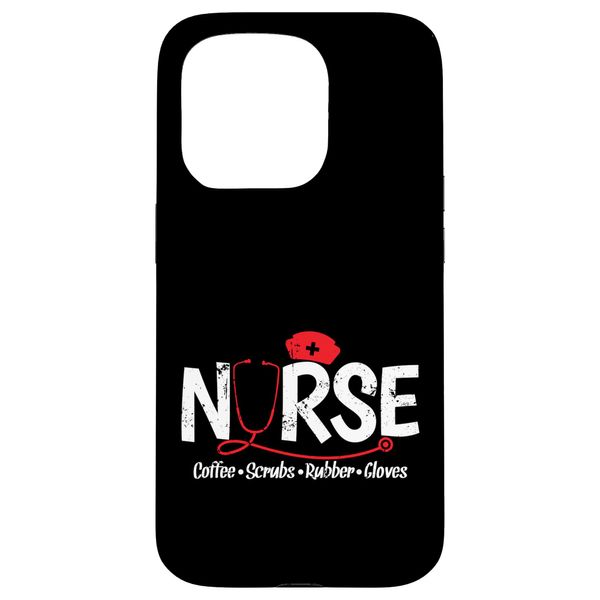 Nurse Coffee Scrub Rubber Gloves Smartphone Case for iPhone 15 Pro