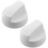 SPARES2GO White Control Knobs for Indesit Oven Cooker & Hob (Pack of 2 + Adaptors)