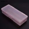 KADS Plastic Transparent Empty Nail Storage Box Manicure Equipment Decoration Tools Case (PINK)