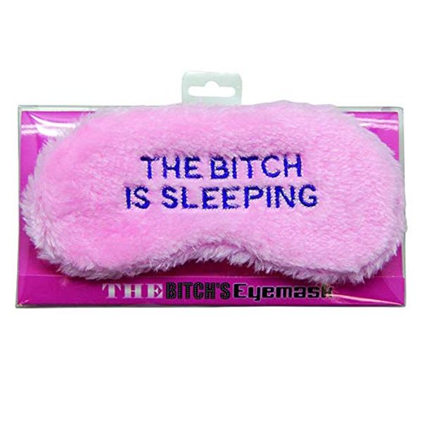 Diabolical Gifts Novelty Eye Mask - 'The Bitch is Sleeping' Sleep Joke Blindfold Practical Joke Gift, Pink