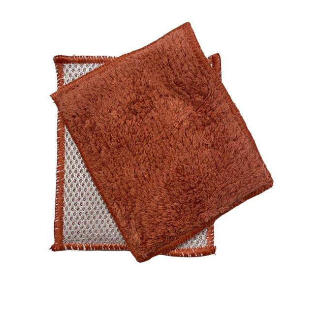 Janey Lynn Designs Stoneware Clay Shrubbies 5" x 6" Cotton Washcloth - 2 Pack