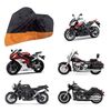 Black-Upside Orange-Below Motorcycle Cover Large Touring Bikes Storage Protector