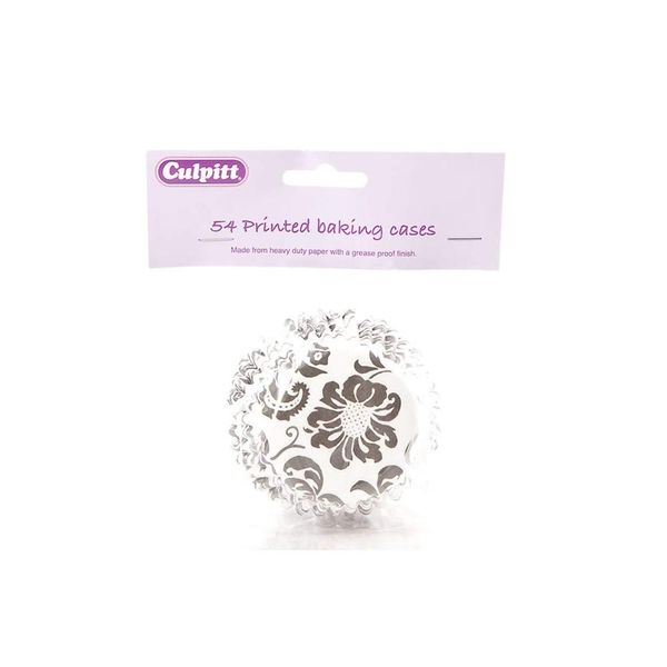 White/Black Elegance Printed Baking Cases - Pack of 54