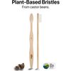 Sea Turtle Plant-Based Bristles, Bamboo Toothbrushes, Individually Sealed, Soft Nautral Toothbrush for Adults, 10 Pack