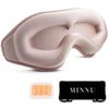 MINNU Eye Mask for Sleeping, 3D Type, Blindfold, Peaceful Sleep, 99.99% Light Shielding, Breathable, No Pressure, Soft, Silk Texture, Memory Foam, Adjustable Size, Lightweight, Perfect for Travel, Business Trips, Naps, Comfortable Sleep, Unisex, Ear Plug 