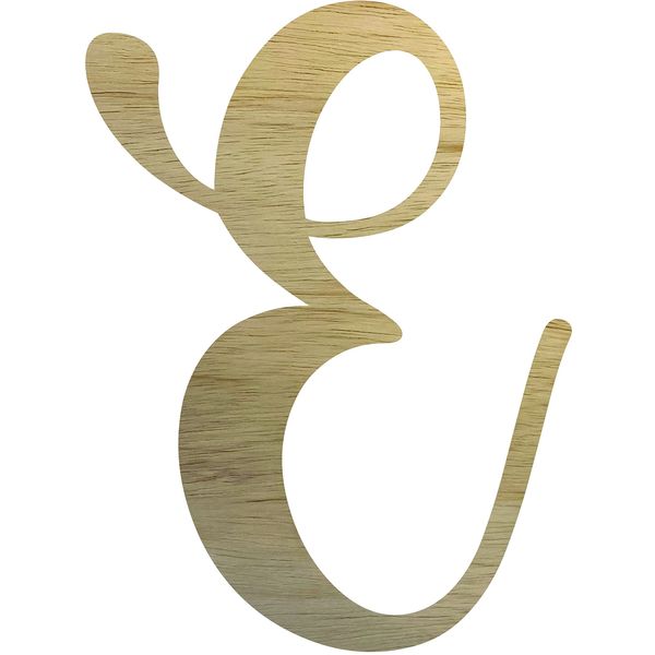 Wooden Letter 5" Blank E Cursive CASKING Cream Font